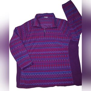 Columbia Women's Multicolor Fleece Three Quarter Zip Pullover Size 3X